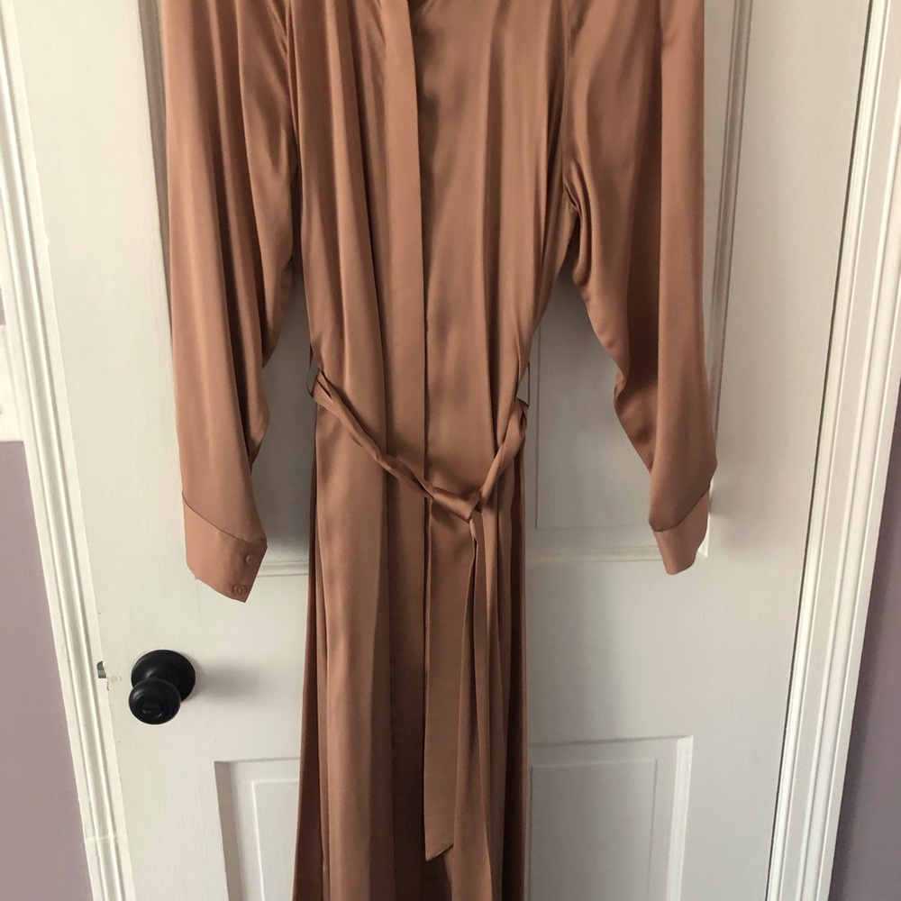 Reiss maxi shirt dress with tie belt